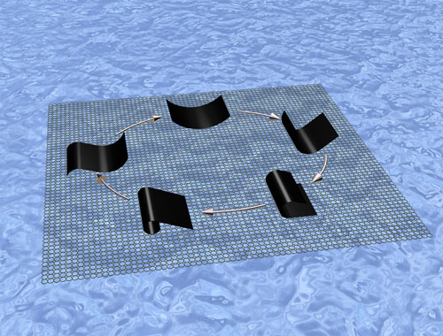 Diagram of the polymer reacting to the presence of water Diagram of the polymer reacting to the presence of water