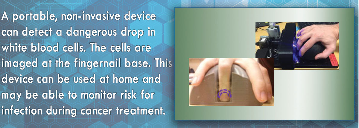 close up of fingernail in a device
