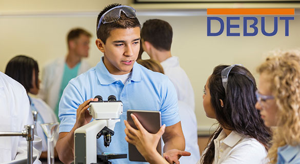 students using digital tablet 