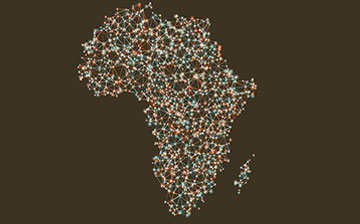 map of Africa with data points highlighted