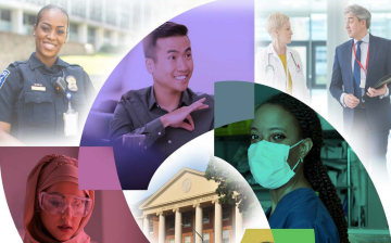 collage of images showing people in different professional roles and of different ethnicity, race and abilities