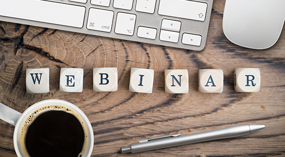 Webinar written in Boggle dice