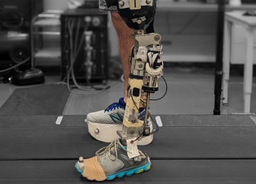above the knee amputee operating a smart prosthetic