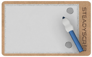 A rendering of the SteadyScrib pen and pad.