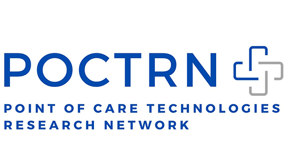 logo image with acronym POCTRN and interlocking blue and grey lines that form a plus shape