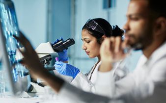 Underrepresented researchers working in a lab