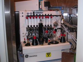 Photo of lab equipment for radiochemical synthesis