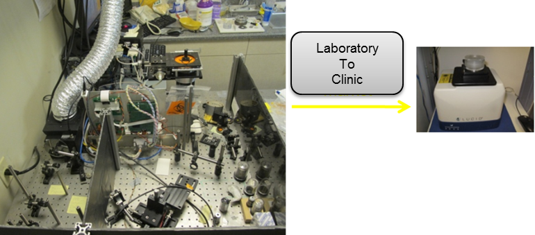 This is an image of a smaller portable version of the laboratory’s cancer detection system.