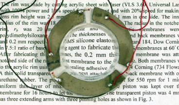 three mechanical actuators bend the liquid lens of the smart glasses three mechanical actuators bend the liquid lens of the smart glasses