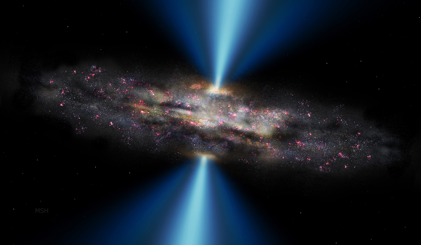Black hole discovered in distant galaxy CID-94 Black hole illustration