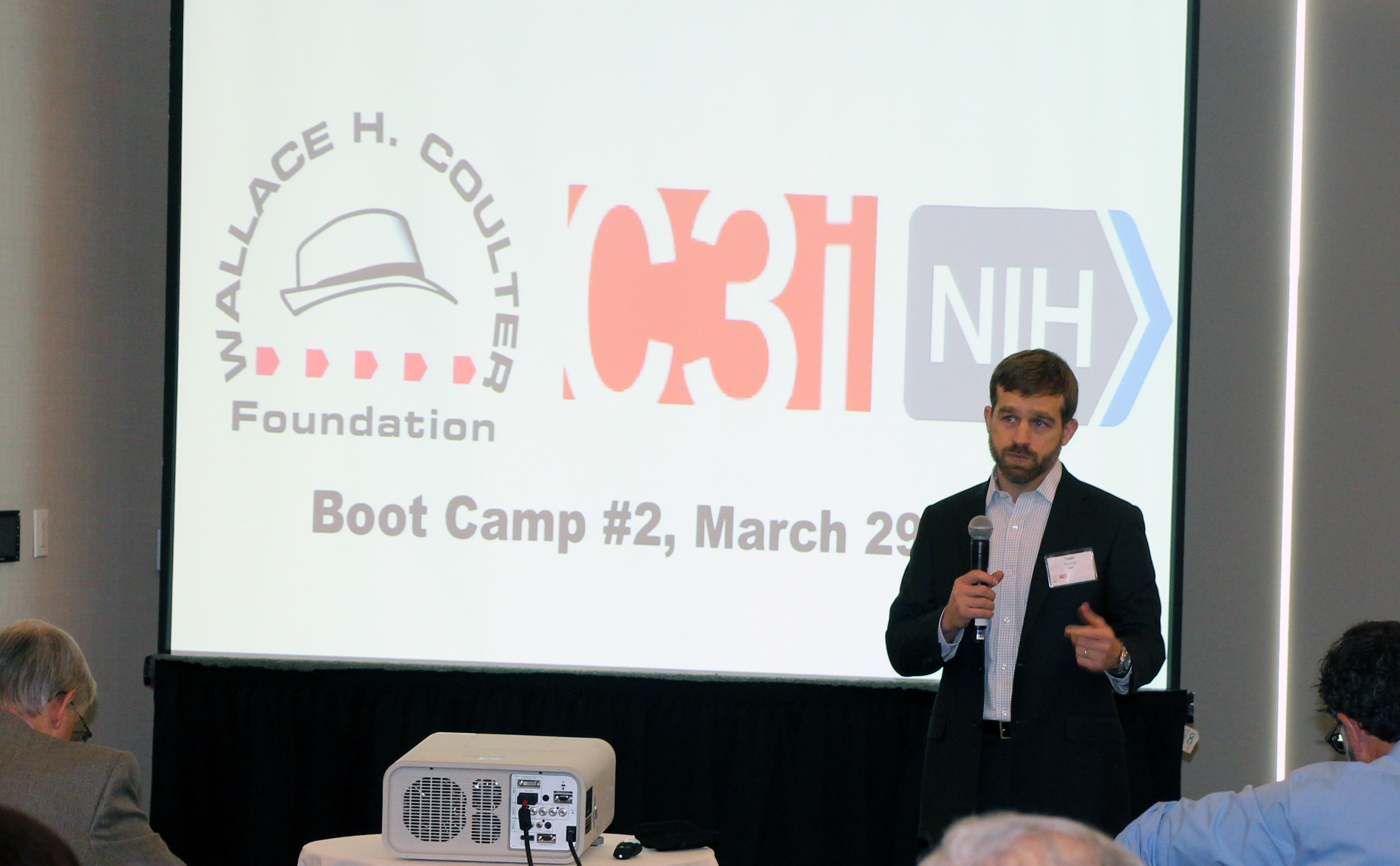 Todd Merchak, NIBIB program specialist, delivers closing remarks during the final session biotech commercialization boot camp.