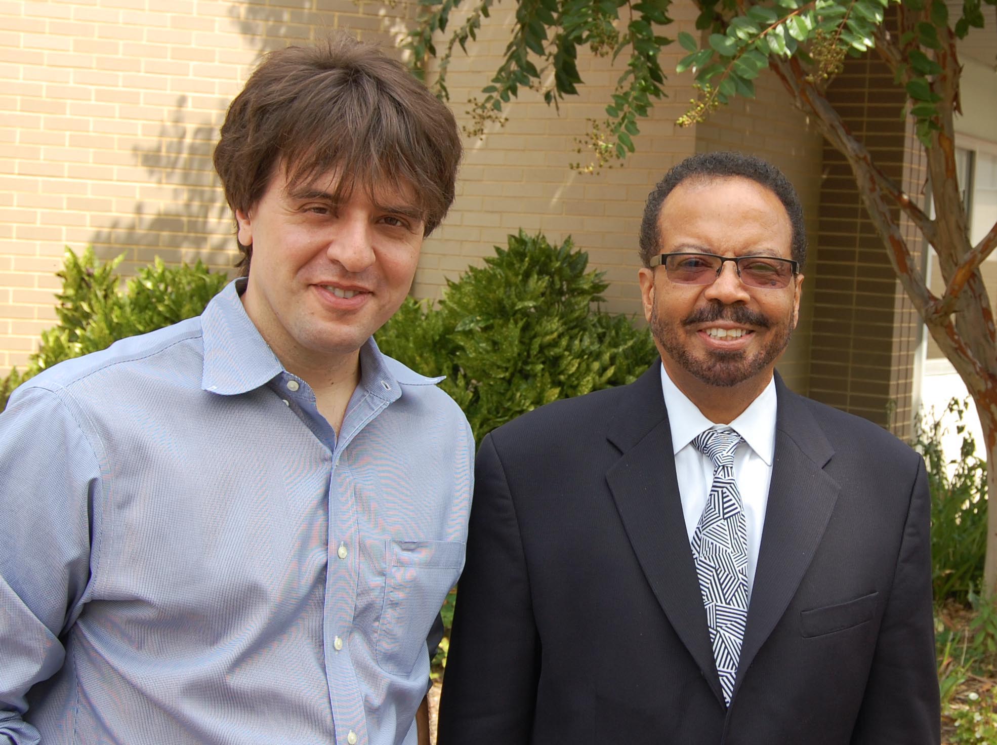 Karl Deisseroth and Roderic Pettigrew pictured following the Hector Lopez Memorial Lecture, September 2016.
