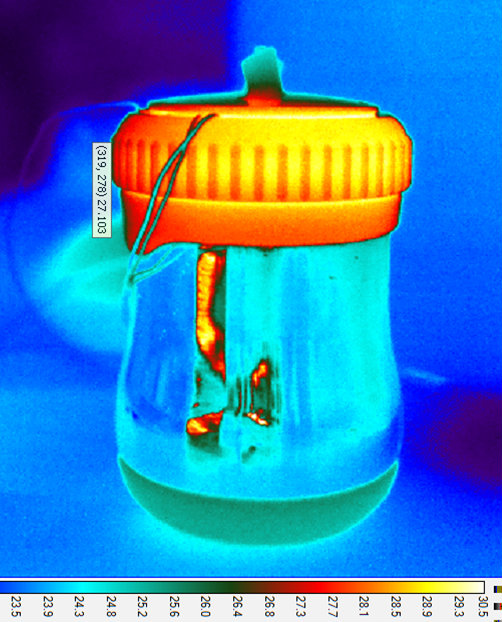 Thermal image of NINA device