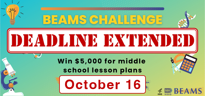 BEAMS logo with red "DEADLINE EXTENDED OCTOBER 16" on top