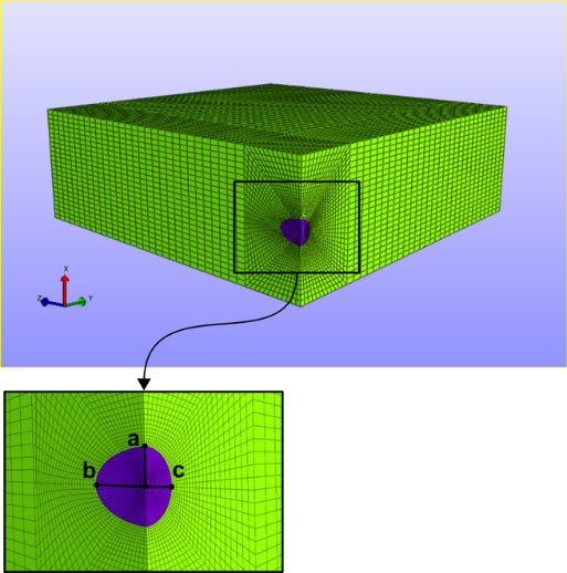 Modelo de áreas de tensión en la estructura de la rodilla