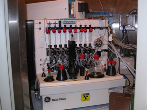 General Electric Nucleophilic Fluorination Module for automated radiochemical synthesis.
