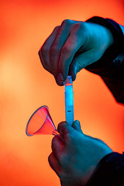 vial holding test specimen