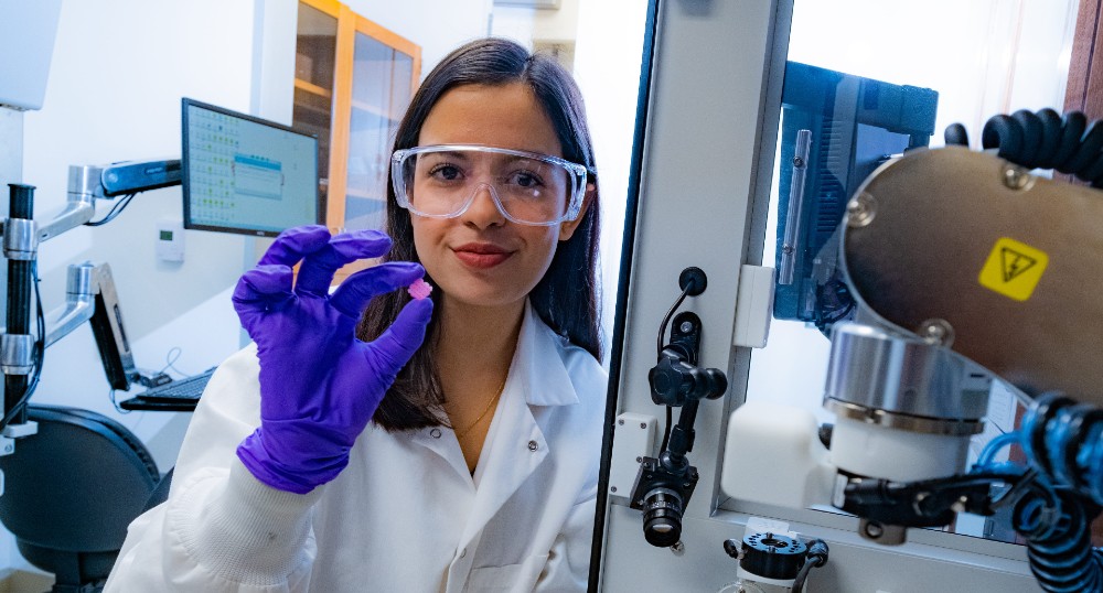 Young woman working in research laboratory