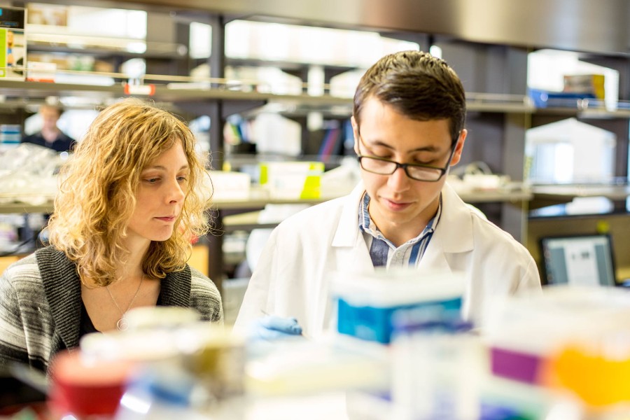 grad student in bioprint lab