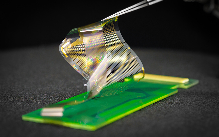 Image of the gold grid of the nano sensor