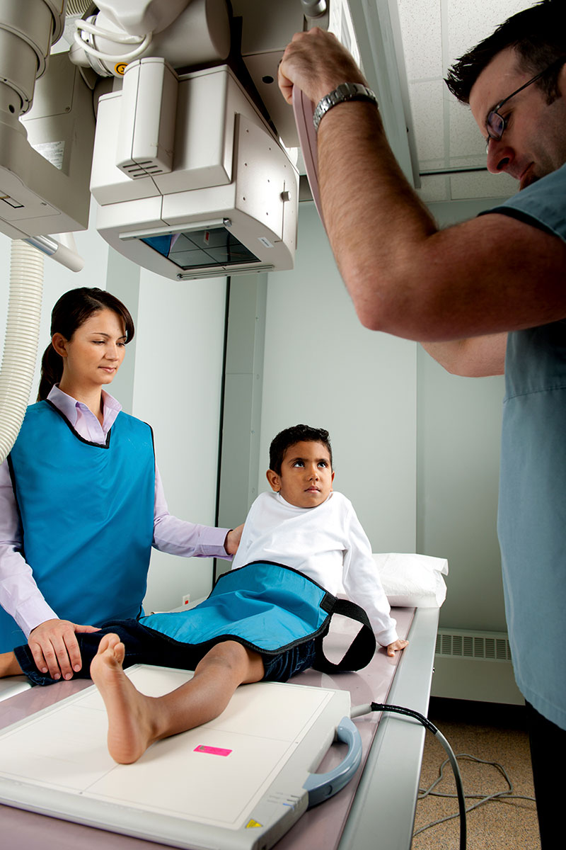 image of a boy getting an xray