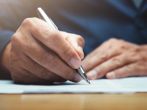 close up of person writing