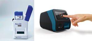 image of Mesa Biotech’s Accula System on left, image of Quidel’s Sofia 2 on right