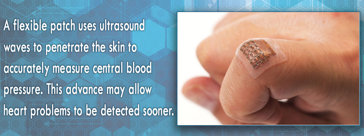 wearable ultrasound blood pressure patch on a finger
