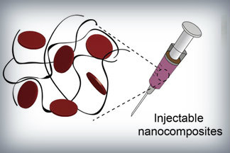 graphic of nanocomposite hydrogel structure