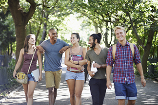Students walking to class.