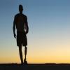 Man with prosthetic leg