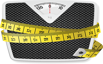 photo of bathroom scale wrapped in tape measure