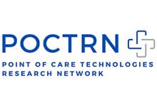 Logo that reads POCTRN followed by a blue and grey outline of a plus sign above spelled out Point of Care Technology Research Network. 