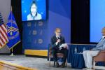 NIH Director Dr. Monica Bertagnolli delivered a welcome address to kick-off the Building Bridges event remotely and was joined by NIBIB Director Dr. Bruce Tromberg and BETA Center Director Dr. Manu Platt for a discussion.