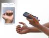 taking smartphone picture of fingernails with inset of resulting picture